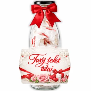 Prezent na Dzień Mamy - personalizowana butelka z pralinami Raffaello na prezent dla Mamy i Dzień Matki