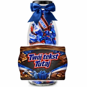 Personalizowany prezent dla Taty - butelka ze słodyczami na Dzień Taty z cukierkami Snickers i Milky Way na Dzień Ojca