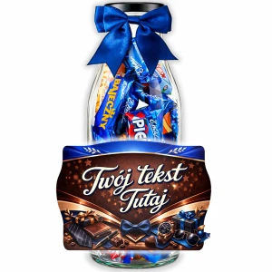 Personalizowany prezent dla Taty - butelka ze słodyczami na Dzień Taty ze słodyczami Mieszanka Wedlowska na Dzień Ojca