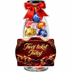 Personalizowany prezent dla Taty - butelka ze słodyczami na Dzień Taty z pralinami Lindor na Dzień Ojca