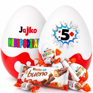 Prezent ze słodyczami na 5 rocznicę, na 5 urodziny. Niespodzianka XXL. Słodki prezent na 5 lat, 5 lecie związku, firmy i ślubu. Box, kosz prezentowy.