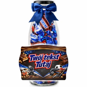 Prezent na Dzień Chłopaka – personalizowana butelka dla chłopaka z cukierkami Snickers i Milky Way. Dzień Mężczyzny