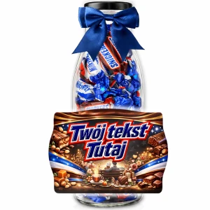 Prezent dla Babci i Dziadka personalizowane słodycze Snickers i Milky Way dla Dziadków w butelce