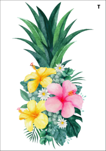 Tatuaz-tymczasowy-kwiaty-ananas