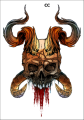 Tatuaz-zmywalny-czaszka-demon