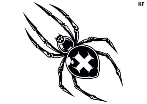 Tatuaz-zmywalny-na-halloween-pajak-krzyzak