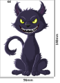 Tatuaz-tymczasowy-czarny-kot-halloween-zmywalny-wodny