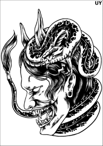 Tatuaz-zmywalny-demon-mroczny