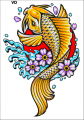 Tatuaz-zmywalny-ryba-japonski