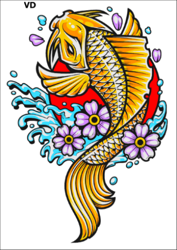 Tatuaz-zmywalny-ryba-japonski