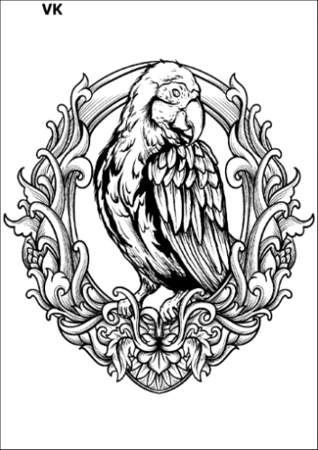 Tatuaz-zmywalny-piracki-papuga