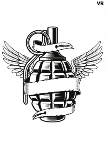Tatuaz-zmywalny-wojskowy-granat