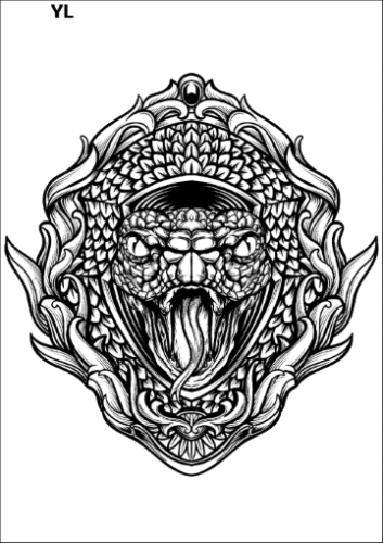 Tatuaz-zmywalny-Jormungand-wiking