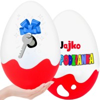 Śmieszny Prezent na parapetówkę – Jajko Niespodzianka XXL. Prezent na parapetówkę dla dziecka. Śmieszne pudełko dekoracja na prezent na parapetówkę.