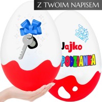 Personalizowany, śmieszny prezent na parapetówkę – Jajko Niespodzianka XXL z życzeniami. Oryginalny prezent, pudełko na parapetówkę dla dziecka i pary