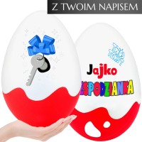 Personalizowany, śmieszny prezent na parapetówkę – Jajko Niespodzianka XL 20cm z życzeniami. Oryginalny prezent, dekoracja na parapetówkę dla pary.