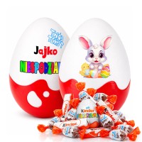 Personalizowane Jajko Niespodzianka XL z imieniem. Na Wielkanoc, dla dzieci i dorosłych. Słodki prezent wielkanocny na zajączka, ze słodyczami Kinder.