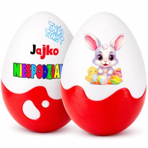 Personalizowane Jajko Niespodzianka XXL z imieniem. Na Wielkanoc, dla dzieci i dorosłych. Prezent wielkanocny, na zajączka dla dziewczynki i chłopca.