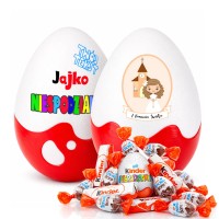 Jajko Komunijna Niespodzianka XL Personalizowany prezent, pudełko z imieniem na pierwszą komunię świętą dla dziewczynki, ze słodyczami Kinder.