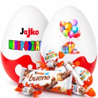 Urodzinowe wielkie maxi Jajko Niespodzianka XXL. Słodki prezent na urodziny ze słodyczami Kinder dla dziecka i dorosłego. Dla chłopaka i dziewczyny.