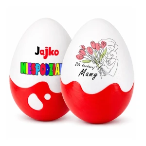 Oryginalny pomysł na prezent dla Mamy od dziecka - Jajko Niespodzianka 20cm. Prezent na Dzień Matki, święta, urodziny, imieniny, pod choinkę i inne.