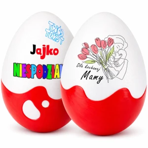 Personalizowany prezent dla Mamy od dzieci - Jajko Niespodzianka XXL. Prezent na Dzień Matki, święta, urodziny, imieniny, pod choinkę i inne okazje.