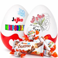 Personalizowany prezent dla Mamy, która wszystko ma - Jajko Niespodzianka XXL ze słodyczami. Prezent na Dzień Matki, święta, urodziny, imieniny itp.
