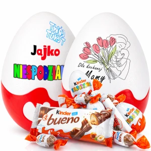 Personalizowany prezent dla Mamy, która wszystko ma - Jajko Niespodzianka XXL ze słodyczami. Prezent na Dzień Matki, święta, urodziny, imieniny itp.
