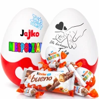 Personalizowany, słodki prezent na Dzień Taty od dzieci - Niespodzianka XXL ze słodyczami Kinder. Prezent dla taty na Dzień Ojca, urodziny, święta…