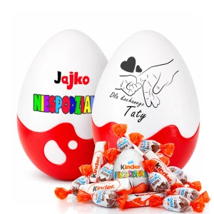 Słodki prezent na Dzień Taty - Niespodzianka 20cm ze słodyczami Kinder. Prezent dla taty na Dzień Ojca, urodziny, święta. Dla Taty który nic nie chce.