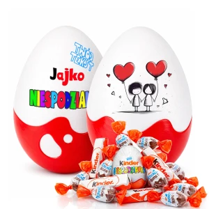 Personalizowana Niespodzianka XL 20cm z imienien i słodyczami, na Dzień Chłopaka. Prezent dla chłopaka i męża, na urodziny, rocznicę i bez okazji.