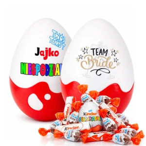 Personalizowany prezent na wieczór panieński Jajko Niespodzianka XL 20cm ze słodyczami. Prezent, podziękowania na wieczór panieński dla młodej, gości.