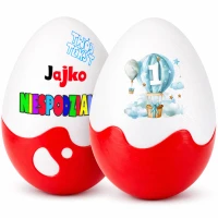 Personalizowany prezent na roczek dla chłopczyka – Jajko Niespodzianka XXL. Pudełko na roczek dla chłopca na wyjątkowy prezent na pierwsze 1 urodziny.