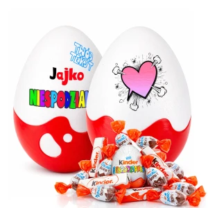 Prezent na Walentynki personalizowany dla niej – Niespodzianka XL 20cm. Słodycze na Walentynki dla dziecka i nie tylko. Box na Walentynki dla kobiet.