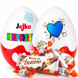 Prezent na Walentynki dla niego – Personalizowane Jajko Niespodzianka XXL ze słodyczami. Czekoladki box na Walentynki dla chłopaka, męża, narzeczonego