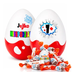 Personalizowany prezent ze słodyczami na 1 urodziny, 1 rocznicę związku. Niespodzianka XL 20cm. Słodki prezent na pierwsze urodziny, pierwszą rocznicę