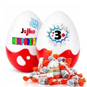 Personalizowany prezent ze słodyczami na 3 urodziny, na zakończenie 3 klasy. Niespodzianka XL 20cm. Słodki prezent na 3 rocznicę związku i ślubu.