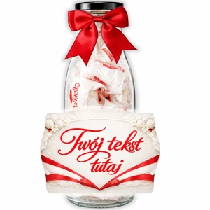Prezent personalizowany – butelka ze słodyczami Raffaello, zestaw słodyczy paczka na urodziny