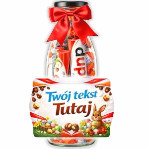 Prezent na Wielkanoc dla dzieci – słodycze wielkanocne na zajączka w personalizowanej butelce. Kinder Duplo Schoko-Bons