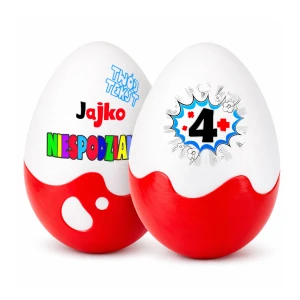 Personalizowany prezent na 4 urodziny, na 4 rocznicę związku i 4 rocznicę ślubu. Niespodzianka XL 20cm. Prezent na 4 lecie, na 4 lata. Pudełko box.