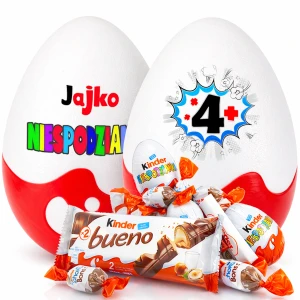 Prezent ze słodyczami na 4 urodziny dla dziewczynki i chłopca, 4 rocznicę. Niespodzianka XXL. Słodki prezent na 4 lata, 4 lecie. Box, kosz prezentowy.